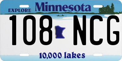 MN license plate 108NCG