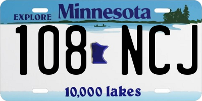 MN license plate 108NCJ
