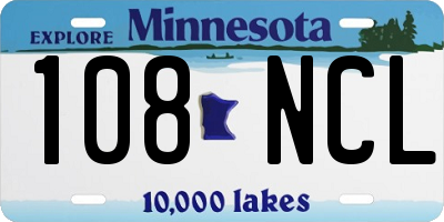 MN license plate 108NCL