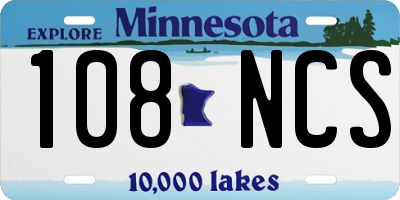 MN license plate 108NCS