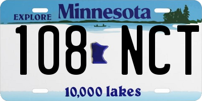 MN license plate 108NCT