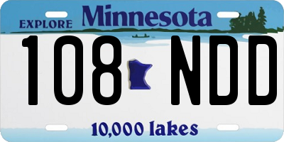 MN license plate 108NDD