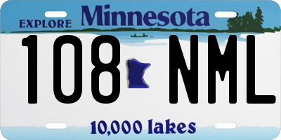 MN license plate 108NML