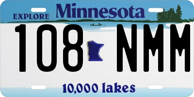 MN license plate 108NMM