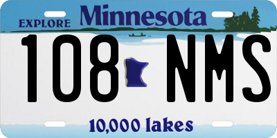 MN license plate 108NMS