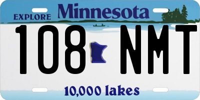 MN license plate 108NMT
