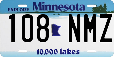 MN license plate 108NMZ