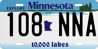 MN license plate 108NNA