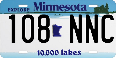 MN license plate 108NNC