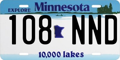 MN license plate 108NND