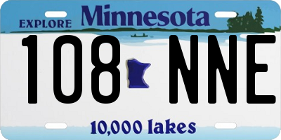 MN license plate 108NNE