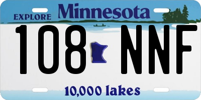 MN license plate 108NNF