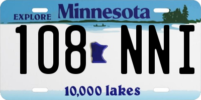 MN license plate 108NNI