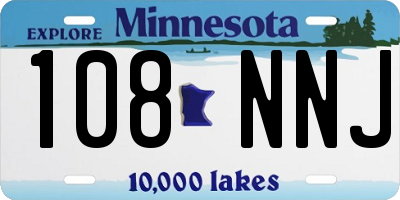 MN license plate 108NNJ