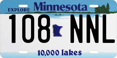 MN license plate 108NNL