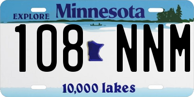 MN license plate 108NNM