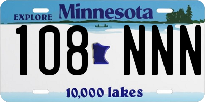 MN license plate 108NNN