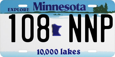 MN license plate 108NNP