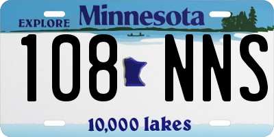 MN license plate 108NNS