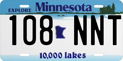 MN license plate 108NNT