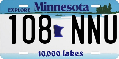 MN license plate 108NNU