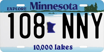 MN license plate 108NNY