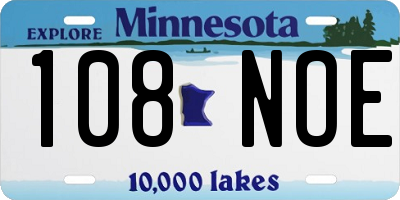 MN license plate 108NOE