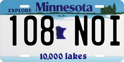 MN license plate 108NOI