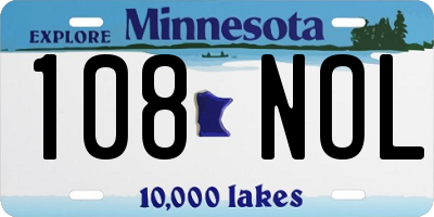 MN license plate 108NOL