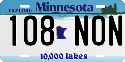 MN license plate 108NON