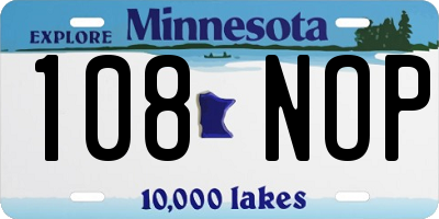 MN license plate 108NOP