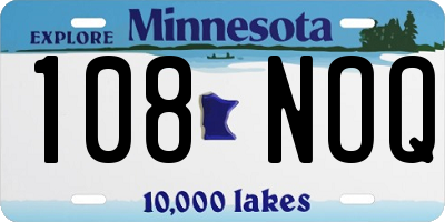 MN license plate 108NOQ