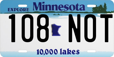 MN license plate 108NOT
