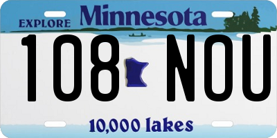 MN license plate 108NOU