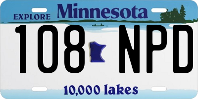 MN license plate 108NPD