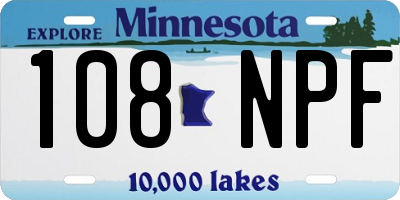 MN license plate 108NPF