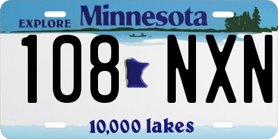 MN license plate 108NXN