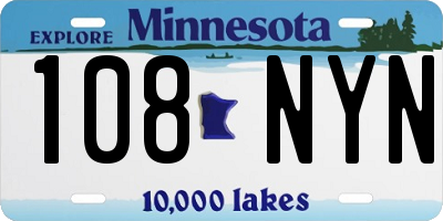 MN license plate 108NYN