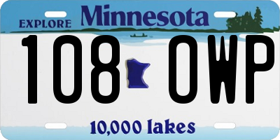 MN license plate 108OWP