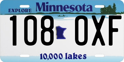 MN license plate 108OXF