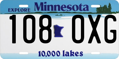 MN license plate 108OXG