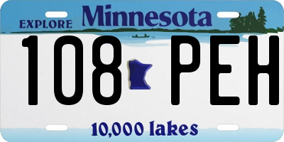 MN license plate 108PEH