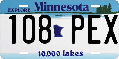 MN license plate 108PEX