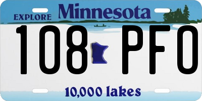 MN license plate 108PFO