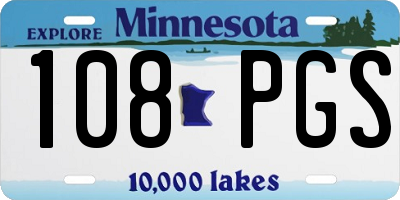 MN license plate 108PGS