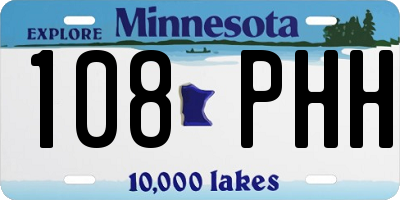 MN license plate 108PHH