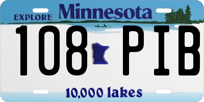 MN license plate 108PIB