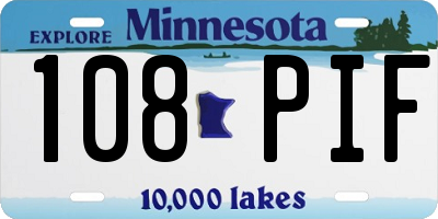 MN license plate 108PIF