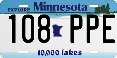 MN license plate 108PPE