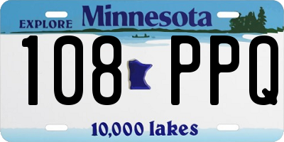 MN license plate 108PPQ